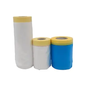 Low Price No Residue Pre Taped Paper Masking Film Tape For House Paint