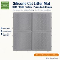 Tapis anti-déversement modulaire en silicone BPlus pour litière de chat, qualité alimentaire, antidérapant, pour chiens et chats