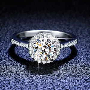 Moissanite 925เงินสเตอร์ลิงแหวนแต่งงานหมั้นผู้หญิงแหวนแต่งงานปรับเครื่องประดับแฟชั่น18พันแหวนทอง