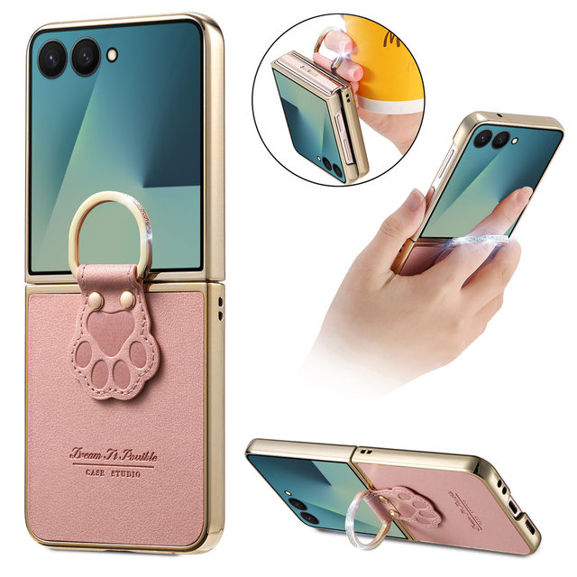 Ultra Thin Stylish Matte PC Durable Shockproof Phone Case for Samsung Galaxy Z Flip 7 Cases with Finger Loop Ring
