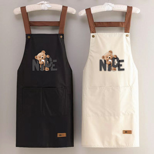 Waterproof Oil Proof Apron Unisex Kitchen Cooking Waistband Solid Color Simple Design Large Suspenders Restaurant Work Uniform - Product Image 1