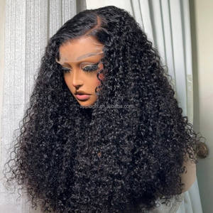 Perruque courte bob en cheveux humains vierges indiens bouclés crépus, perruques bob en cheveux humains doublement tirés, perruques frontales en dentelle HD complète pour femmes noires - Product Image 3