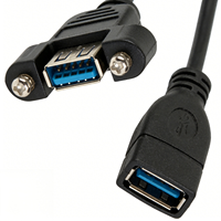 Câble d'extension HDTV USB 3.0 Femelle-Femelle à fixation par vis pour montage sur panneau