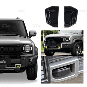 อุปกรณ์ตกแต่งภายนอกรถยนต์ ฝาครอบตะขอลากรถยนต์ <span class=keywords><strong>ABS</strong></span> สีดำ ฝาครอบตะขอพ่วง สำหรับ Jetour Traveller T2 - Product Image 1