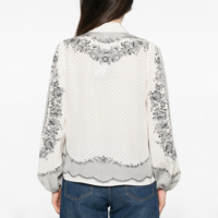 Chemise à manches bouffantes et col à revers boutonnée pour femme, imprimée florale à pois, idéale pour le quotidien, les sorties et les rendez-vous – Fabrication sur mesure pour fabricants de vêtements