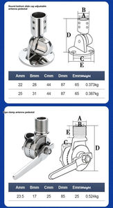 Base de Abrazadera de Tubo Multiángulo Ajustable con Trinquete para Antena, Herraje para Cubierta de Barco de Acero Inoxidable 316 ATC <span class=keywords><strong>GOGO</strong></span> - Product Image 3