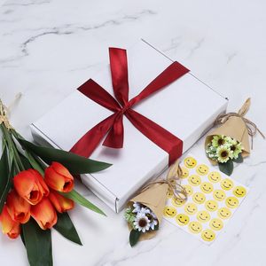 Boîtes d'expédition 12x9x2, lot de <span class=keywords><strong>25</strong></span>, en carton ondulé blanc, avec autocollants smiley, pour l'emballage des petites entreprises - Product Image 4