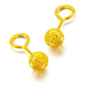 Boucles d'oreilles rondes en or véritable 24 carats Xinfly Pure 999 5 mm pour femmes, boucles d'oreilles 3D en or massif - Product Image 3