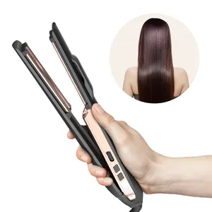 New Design LANSAM Steam Hair Straightener Flat Iron Professional Hair Styler with no heat damage