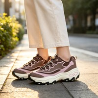 Zapatillas Deportivas Personalizadas, Color Rosa Marrón, Gamuza y Malla, Casuales, de Caña Baja, Unisex, Venta al Por Mayor, OEM, Marca Privada, Logotipo Personalizado, al Por Mayor
