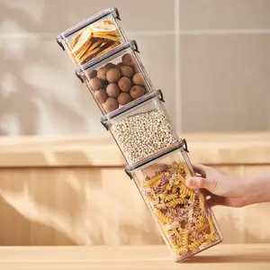 Boîte de stockage de céréales de cuisine Offres Spéciales Séchage hermétique Récipient alimentaire transparent Réservoir de stockage scellé en PP