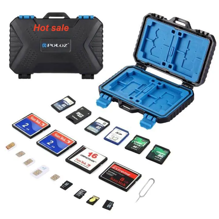 Dropshipping Original Factory Waterproof PULUZ 27 in 1 Memory Card Case Holder Storage Card Box for CF SD TF SIM Cards