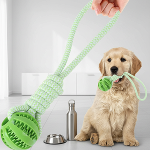 Balle interactive de nettoyage dentaire pour animaux de compagnie, distributeur de friandises IQ, jouet à mâcher pour chien, balle à tirer pour l'entraînement et le jeu - Product Image 2