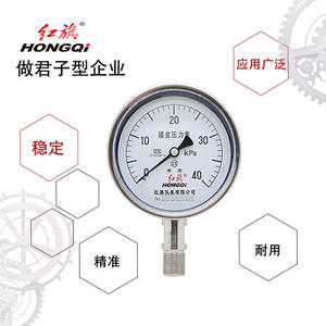 Manomètre à diaphragme Hongqi 100 mm M20 1.5 en acier inoxydable YE-100BF Mesure de micro-pression KPa - Product Image 2