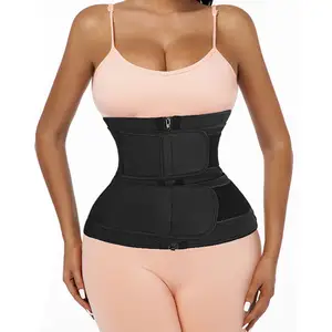 Cinta de neoprene feminina, treinador de cintura de neoprene com logo personalizado, espartilho, cinto duplo, torso plus size