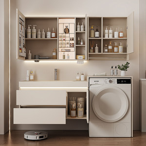 Factory Supply Modern <b>Wall</b> Mounted Smart Bathroom Vanity with Ceramic Basin and MDF Plywood Cabinet <b>for</b> Modern Villa Bathroom - Product Image 5