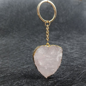 2026 Fashion Design Crystal Agate Original Stone love Water Drop Key Chain Pendant Chain Crystal