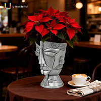 Großhandel Abstrakte Menschliche Gesichts-Harzvase Picasso-Kopfskulptur Blumentopf Pflanzgefäß Desktop Heim Tisch Dekor Ornament Geschenk Innenbereich
