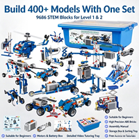 Blocs de construction de robots programmables, ensemble électrique éducatif 9686, plastique ABS, 40 pièces, jouet d'assemblage à engrenages variables pour garçons de 14 ans et plus