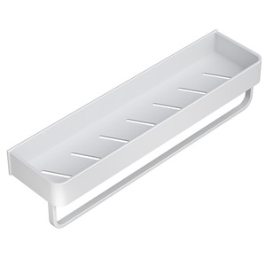 White Kitchen Wall-Mounted Storage Rack No Drilling Required For Utensils Spoons Seasonings Easy Cleaning Rectangle Shape - Product Image 5