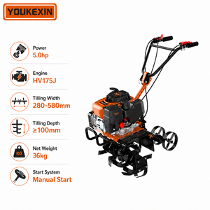 Désherbeuse rotative compacte à essence 5HP, largeur variable 280-580mm, avec lames combinées pour petites surfaces <span class=keywords><strong>en</strong></span> pente - Product Image 2