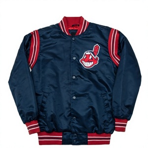Chaqueta Bomber de Punto Satinado Personalizada para Hombre, Estilo Universitario, Reversible, Ecológica, de Piel de Vaca y Zorro, Transpirable, de Algodón para Invierno - Product Image 1