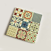Nouveaux sous-verres carrés 3D en relief doré, style rétro bohème européen et américain pour café