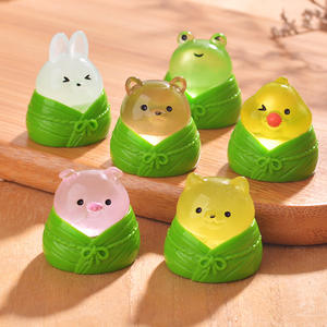 Petits ornements en résine de jardinage micro-paysage animal de dessin animé pour les décorations d'animaux du festival des bateaux dragons - Product Image 2