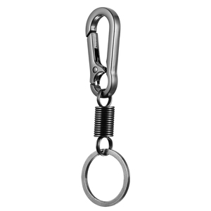 <span class=keywords><strong>Porte</strong></span>-clés de voiture en métal gunmetal, forme simple et robuste de mousqueton, en acier inoxydable et alliage de zinc, cadeau pour homme, accessoires d'intérieur automobile - Product Image 4