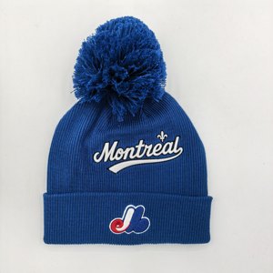 หมวกบีนนี่ถักทอของทีมโตรอนโต บลูเจย์ส พร้อมพู่ห้อย - หมวกเบสบอลสำหรับฤดูหนาวที่ให้ความอบอุ่น - Product Image 3