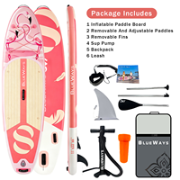 Planche de paddle gonflable Flamingo rose de 11 pieds (33 pouces de large), durable, épaisseur 6 pouces, vente en gros, usine OEM, kit professionnel audité CE & BSCI