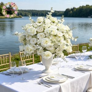 Fiori Artificiali in Seta All'Ingrosso di Alta Qualità, Rose e Gypsophila per Decorazioni Matrimoniali e Centrotavola - Product Image 5