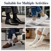 Chaussettes en coton tricotées pour hommes OEM, design personnalisé avec logo, chaussettes décontractées pour affaires, respirantes, classiques, côtelées, pour la vie quotidienne en automne