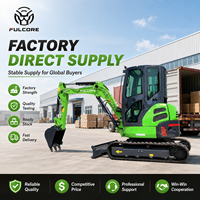 Mini-excavatrice FULCORE, vente directe usine, 3,5 tonnes, haute performance, pour aménagement paysager, avec cabine fermée, excavatrice sur chenilles