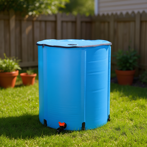 Tanque de Agua Plegable para Recolección de Lluvia, 50 Galones, Plástico Azul, para Almacenamiento en Jardín o Cobertizo - Product Image 2