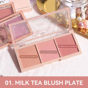 Prodotti per il trucco all'ingrosso Blush PIPL multiuso 3-Tone nudo opaco a doppia Texture Rouge premere guancia fard polvere Palette - Product Image 5