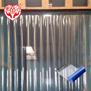 Kit de rideaux de porte en PVC souple en gros d'usine, matières premières claires, matériel bon marché, cintre <span class=keywords><strong>pour</strong></span> rideaux en PVC en plastique - Product Image 1