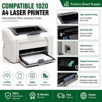 Printer Laser Monokrom A4 1020 Kompatibel untuk Kantor, Bekas, dengan Kecepatan Salin 14 Cpm dan Toner Terpisah
