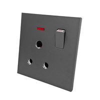 Interruptor de pared gris mate, venta directa, interruptor de timbre británico para Reino Unido y Sudáfrica, toma de corriente eléctrica de panel de 13A 15A, enchufes de pared