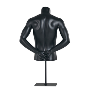 Maniquí Masculino de Medio Cuerpo, Negro, de Fibra de Vidrio, Económico, para Exhibición de Ropa - Product Image 6