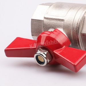 Robinet à tournant sphérique DN25 1 pouce avec poignée papillon rouge pour le contrôle du débit d'eau, usage industriel - Product Image 2