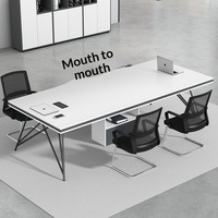 Table de conférence compacte et longue de style nordique, rectangulaire, modulaire, tailles personnalisables, écologique, en MFC, pour l'école et le bureau