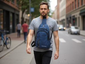 Borsa da petto da uomo con quattro tasche, chiusura con cerniera in nylon, uso quotidiano, per tutte le stagioni - Product Image 2