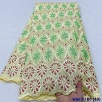 Haute Qualité Africain Coton Dentelle Tissu Brodé Suisse Voile Dentelle Garçons Robe De Mariée Tissé Techniques Nigérian wax3-168