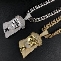 Pendentif vintage avatar entièrement serti de zircon, accessoire pendentif haut, pendentif Jésus