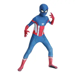最热门的万圣节派对儿童和成人电视电影超级英雄角色扮演厂家直销动漫神奇蜘蛛侠面具服装