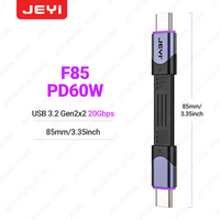 Kabel USB C ke C Pipih JEYI Factory 8.5cm 20Gbps 60W PD Berbahan Aluminium untuk Laptop/Tablet Bersertifikasi FCC CE ROHS Garansi 1 Tahun Tersedia