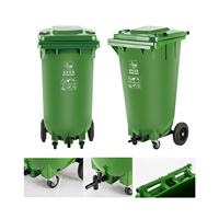 Poubelle à pédale en plastique 50L 120l HDPE 240l Poubelle en plastique pour hôtel