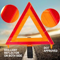 Triangle de signalisation homologué DOT, identique à celui des États-Unis, kit de triangle de signalisation routière réfléchissant, triangle de sécurité orange
