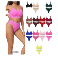 SK0711 Bragas Tanga Sexys Sin Costuras de Tiro Medio para Mujer, de Poliéster/Algodón con Estampado por Transferencia Térmica, Cintura No Tejida para Yoga y Deportes